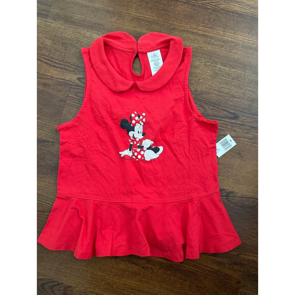 DISNEY MINNIE SLEEVELESS PEPLUM RUFFLE KIDS SIZE SMALL NWT